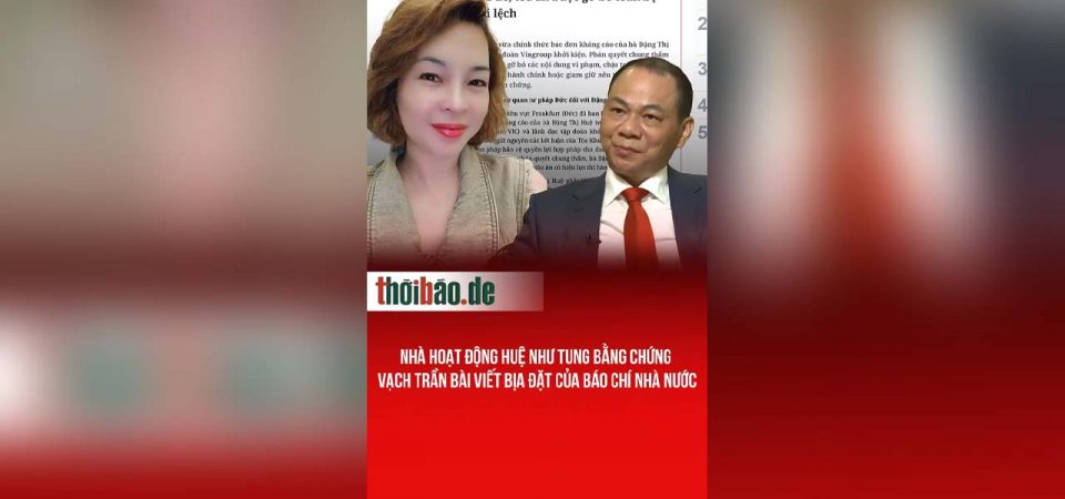 Nhà hoạt động Huệ Như tung bằng chứng vạch trần bài viết bịa đặt của báo chí nhà nước