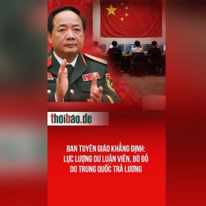 Ban Tuyên giáo khẳng định: Lực lượng Dư luận viên, bò đỏ do Trung Quốc trả lương