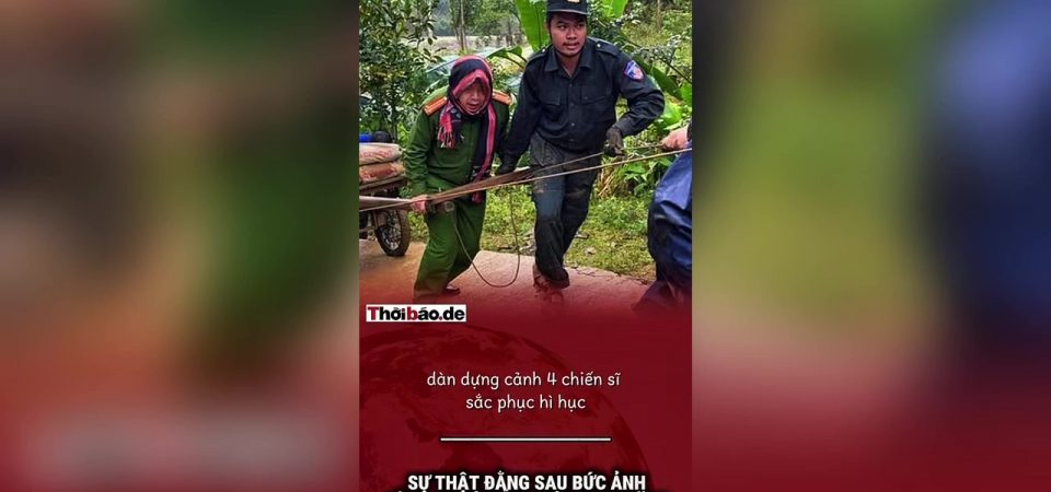Sự thật đằng sau bức ảnh Công an Đà Nẵng kéo xe xi măng